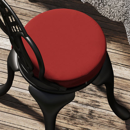 Patio Chair Cushions Set of 4 Round Seat Cushions for Dining Bistro Chairs Machine Washable, 15" x 15" x 3", Wine Red