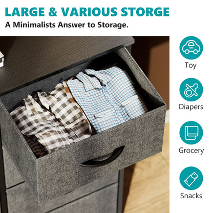 Dresser for Bedroom with 8 Drawers Tall Dresser & Chest of Drawers Fabric Dresser with Wood Top and Sturdy Steel Frame