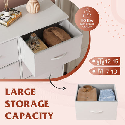 Bedside Table For Bedroom With 10 Fabric Drawers Storage Cabinet Steel Frame Closet For Clothes Storage Display Cabinet