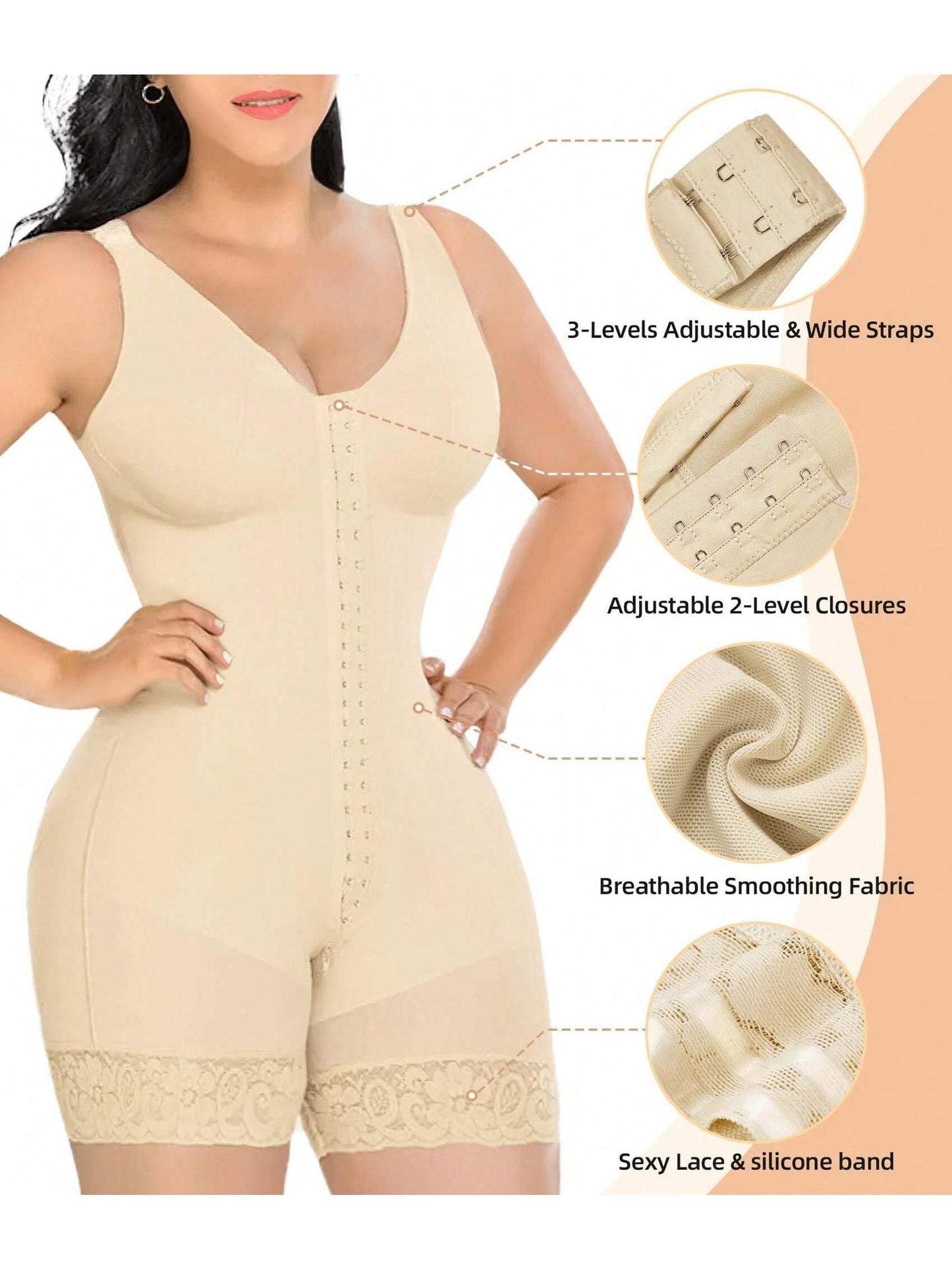 Fajas Colombianas Shapewear for Women Tummy Control Post Surgery Full Body Shaper Butt Lifter with Zipper Crotch,corset tops for women,fajas colombianas moldeadoras