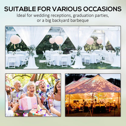 Heavy Duty Party Tent, 19.5' x 39' Large Sun Shade Canopy Tent for Parties, Wedding, Events, BBQ Grill, White