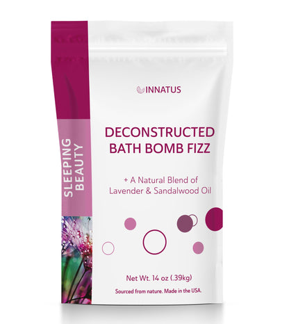 Sea Salt Fizzy Deconstructed Sleeping Beauty Bath Bomb – 14oz Bath Fizz – Infused with Lavender, Patchouli, Eucalyptus & Sandalwood Oils for Deep Relaxation & Skin Hydration  "