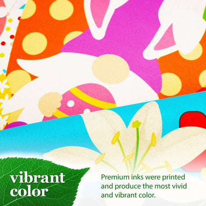 Garden Flag Happy Easter Rabbit Gnome in Truck 12x18 inch Blockout Fabric Double Sided