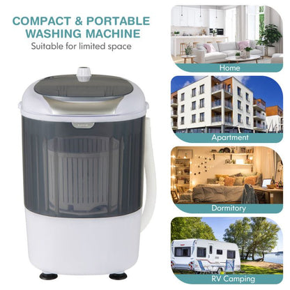 Portable Mini Washing Machine Semi-Automatic Washer and Spinner Combo with Single Tub