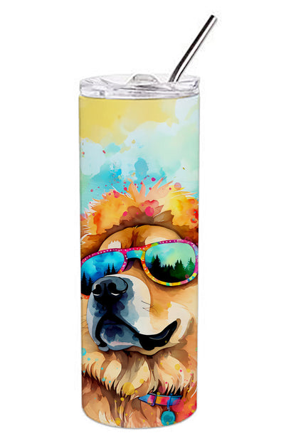 Chow Chow Hippie Dawg Stainless Steel Skinny Tumbler Vacuum Double Walled Reusable Insulated Tumbler Travel Cup for Coffee Cocktails Gift with Lid, 20 oz