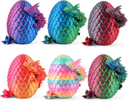 8" 3D Printed Dragon Eggs, Mystery Crystal Dragon Egg for Easter Basket Stuffers, Unique Easter Toys & Decor, Fantasy Tabletop Decor for Kids & Collectors (4 Pack)