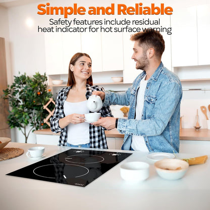 Ramblewood 2 Burner Electric Cooktop, EC2-30, German EGO UL rated burner.