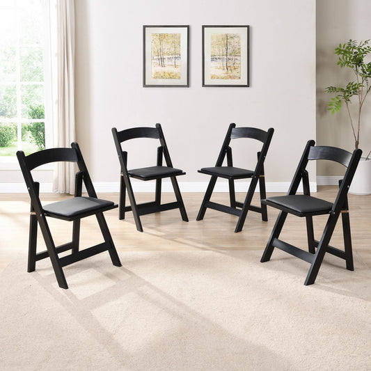 Upholstered folding chair, space saving, easy to carry, 4PCS, Dining room