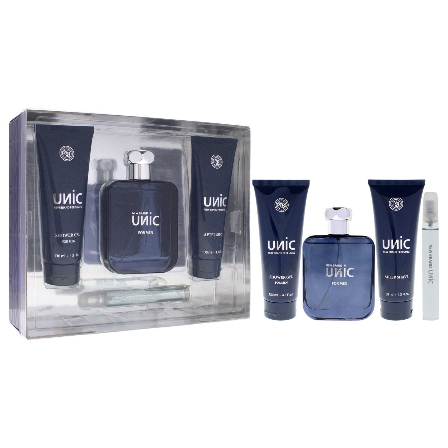 Unic Men's Grooming Essentials Gift Set - 4 Piece Collection with EDT Spray, Shower Gel & After Shave for Perfect Personal Care
