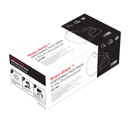 Respir-Shield™ 150PCS - 3 PLY Black Non-Medical Disposable Face Masks;  Comfortable Elastic Ear loops Face Masks;  Breathable for Daily Protection Air Pollution;  Dust-proof
