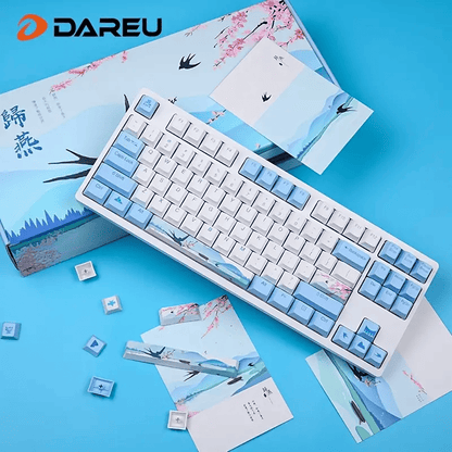 Dareu A87 Spring Swallow Theme 87 Keys Compact Layout Mechanical Gaming Keyboard;  Cherry MX Switch;  PBT Keycaps