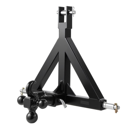 VEVOR 3 Point Trailer Hitch 2 in Receiver, 3pt Quick Hitch Attachment with 3 Trailer Balls, Tractor Tow Drawbar Adapter, Compatible with Kubota, Mahindra, Ford, Yanmar, John Deere, Massey Ferguson