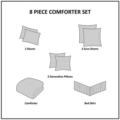 8 Piece Embroidered Comforter Set