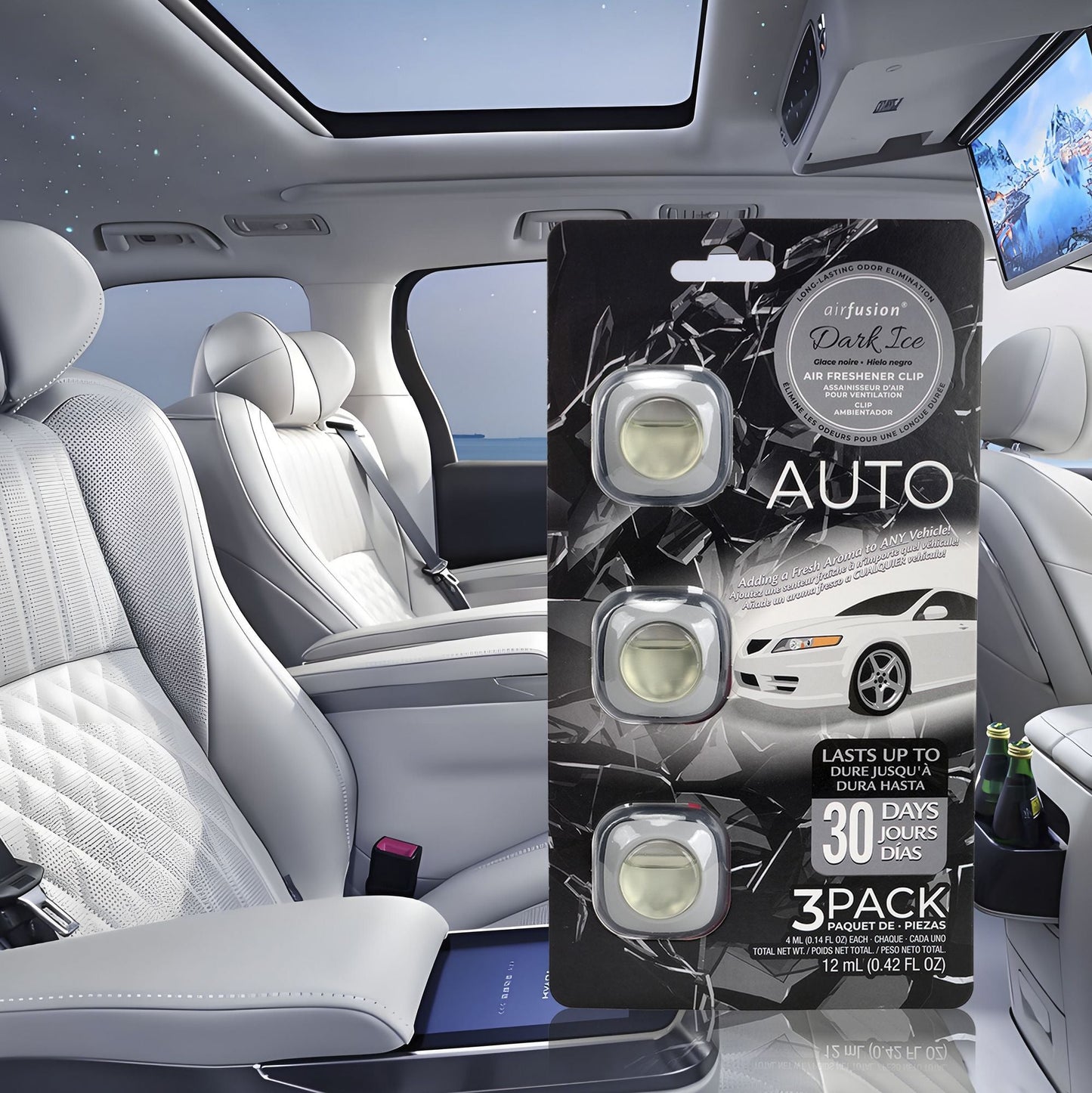 3 Pack Car Air Fresheners - Long Lasting Vent Clips For Men & Women, 3 Pack Up To 90 Days Fits All Car Refresher Odor Eliminator, New Car Scent Variety Pack