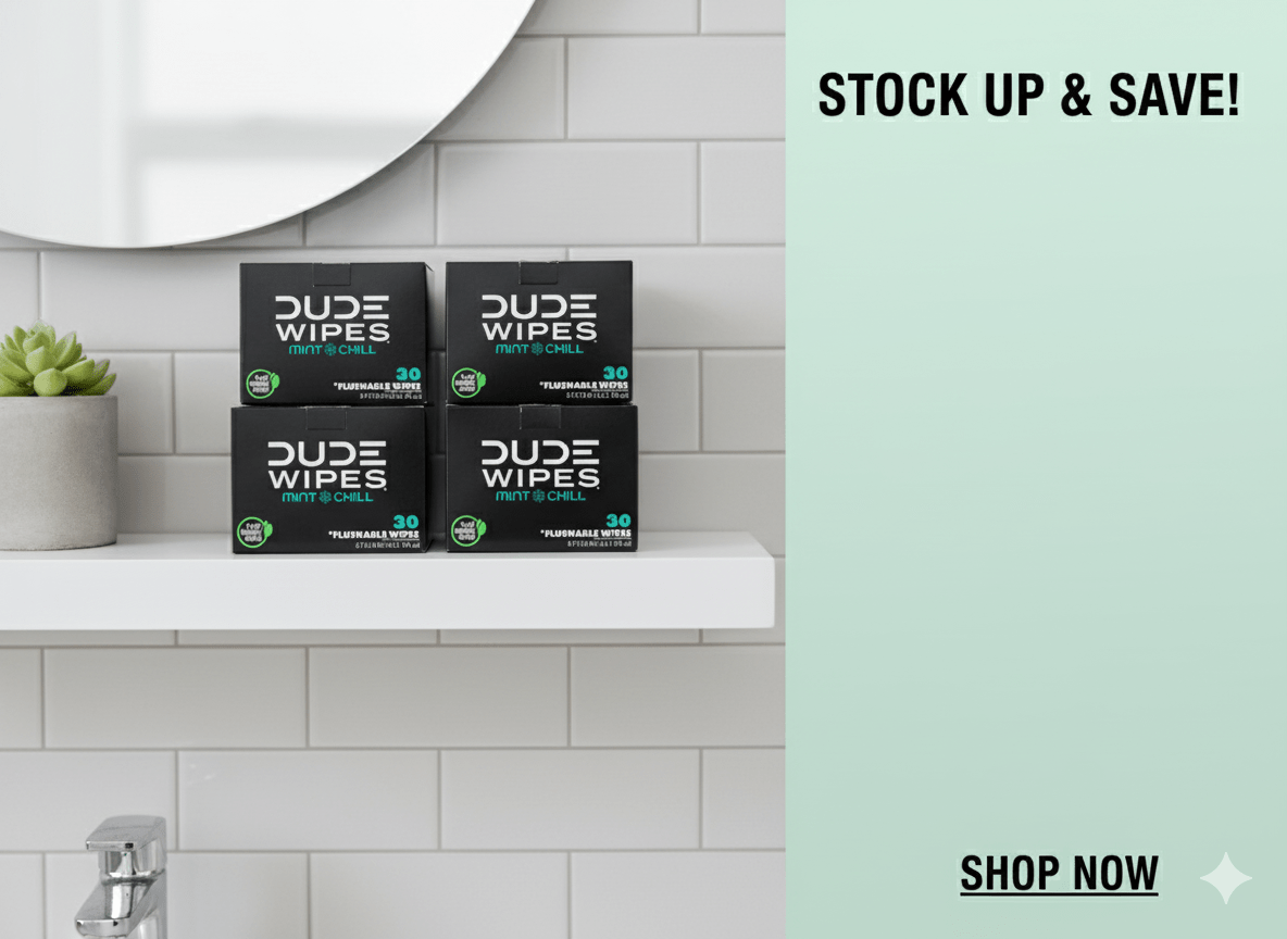 DUDE Wipes XL Flushable Wipes – Fragrance Free, Hypoallergenic Adult Wipes (400 CT / 480 CT)