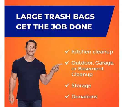 Hefty Ultra Strong Drawstring Trash Bags, Unscented 33 gal., 90 ct.