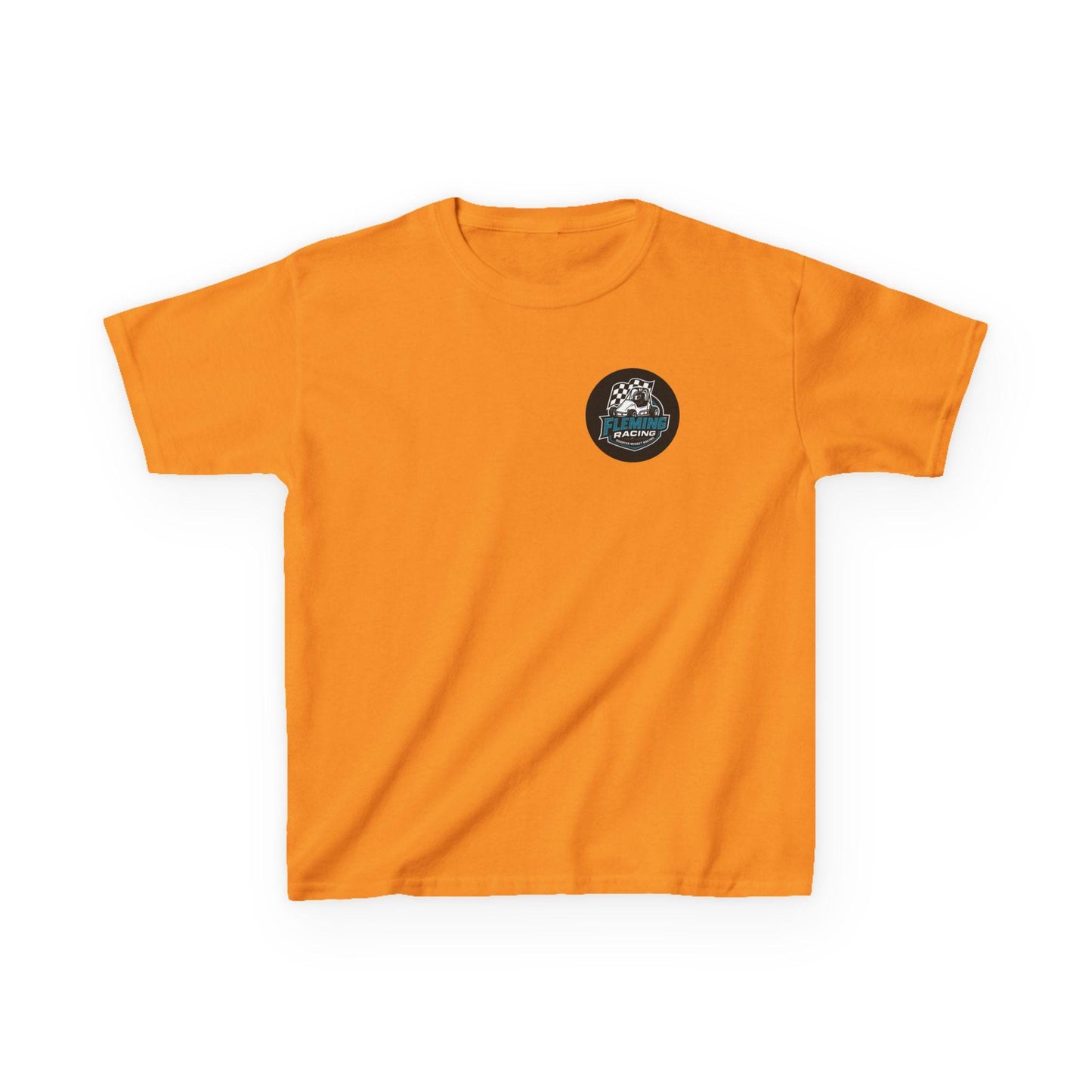 Fleming Racing Logo Kids Tee | Race Car Checkered Flag