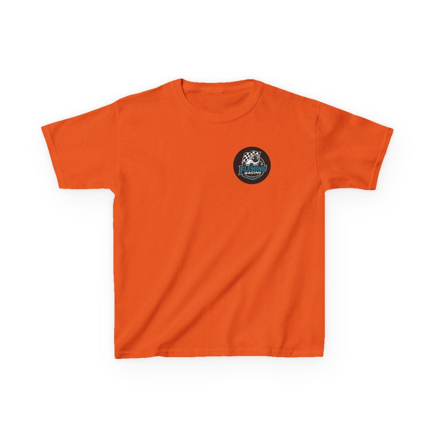 Fleming Racing Logo Kids Tee | Race Car Checkered Flag