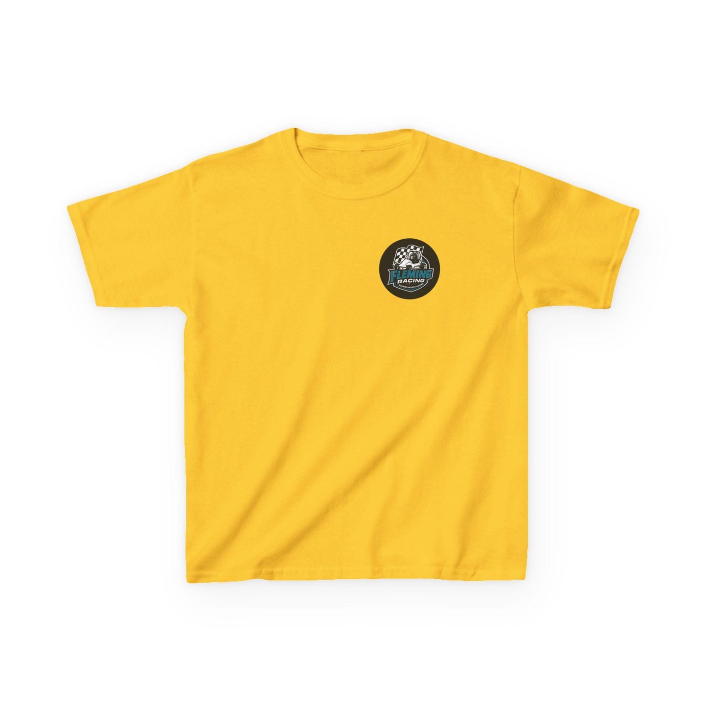Fleming Racing Logo Kids Tee | Race Car Checkered Flag