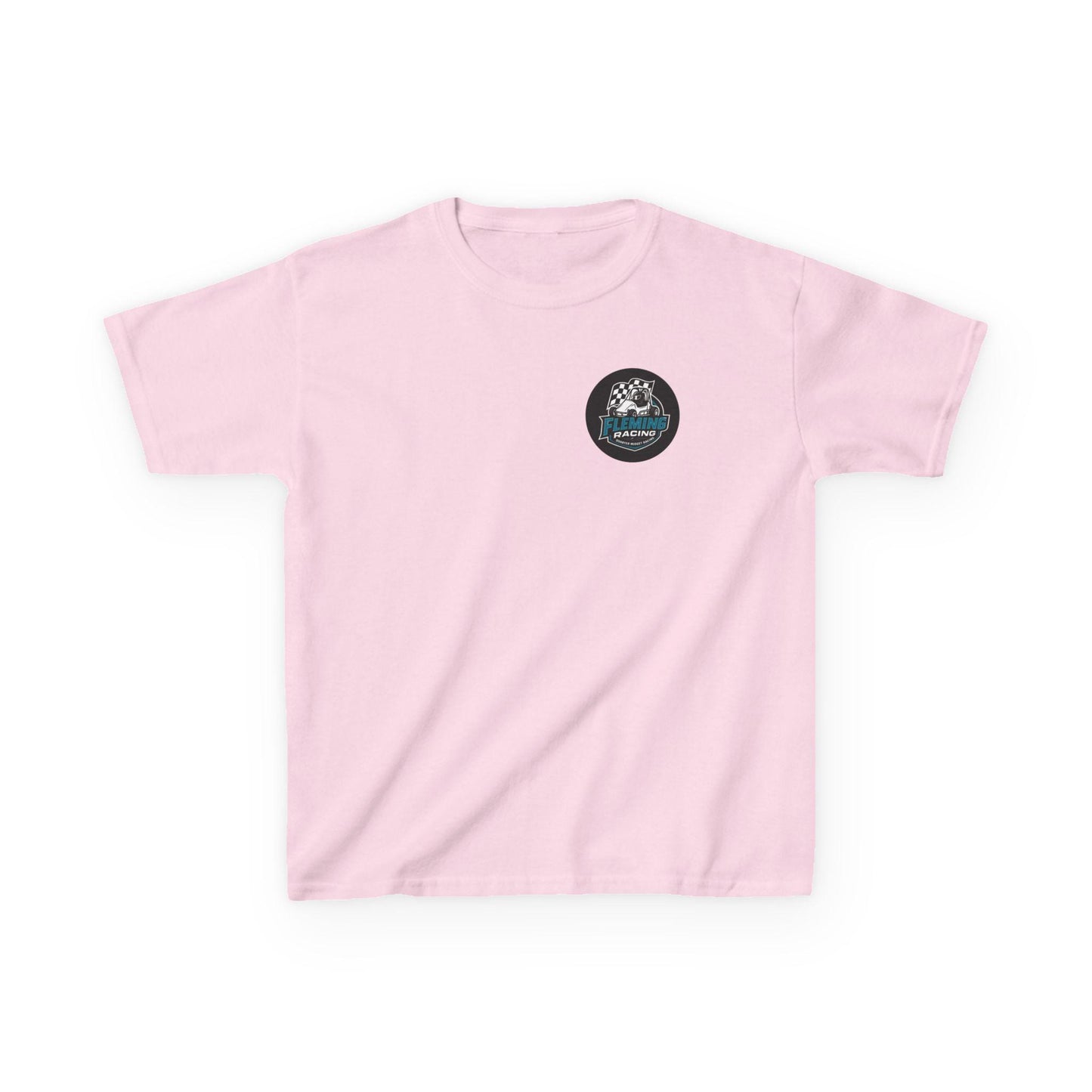 Fleming Racing Logo Kids Tee | Race Car Checkered Flag