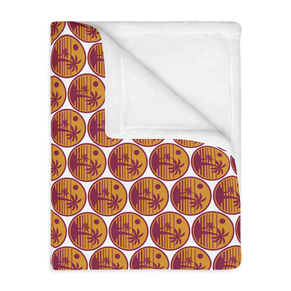 Celestial Pumpkin Pattern Blanket  Cozy Halloween Velveteen Throw