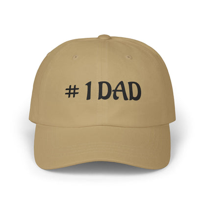 1 Dad Embroidered Dad Cap | White Baseball Hat