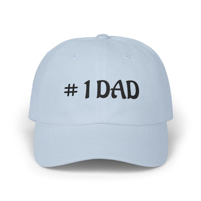 1 Dad Embroidered Dad Cap | White Baseball Hat