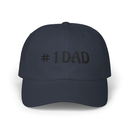 1 Dad Embroidered Dad Cap | White Baseball Hat
