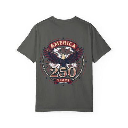 Vintage Eagle America T-Shirt, USA Flag 250th Anniversary Graphic Tee