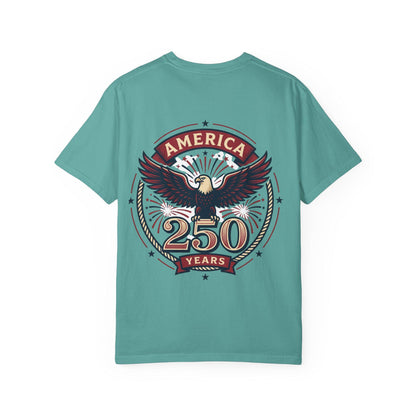 Vintage Eagle America T-Shirt, USA Flag 250th Anniversary Graphic Tee