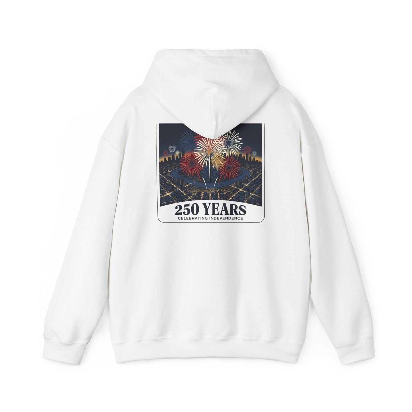 America 250 Years Eagle Graphic Hoodie | Fireworks Backprint