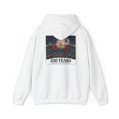 America 250 Years Eagle Graphic Hoodie | Fireworks Backprint