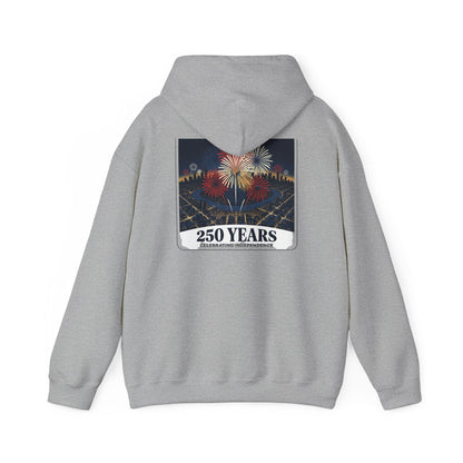 America 250 Years Eagle Graphic Hoodie | Fireworks Backprint