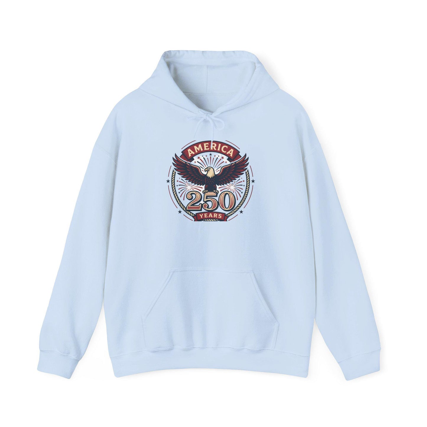 America 250 Years Eagle Graphic Hoodie | Fireworks Backprint