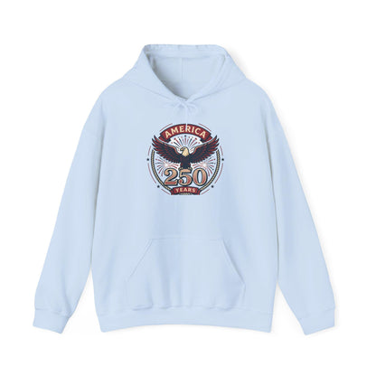 America 250 Years Eagle Graphic Hoodie | Fireworks Backprint