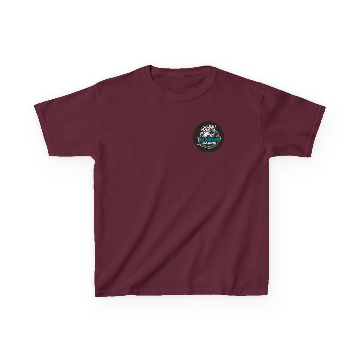 Fleming Racing Logo Kids Tee | Race Car Checkered Flag