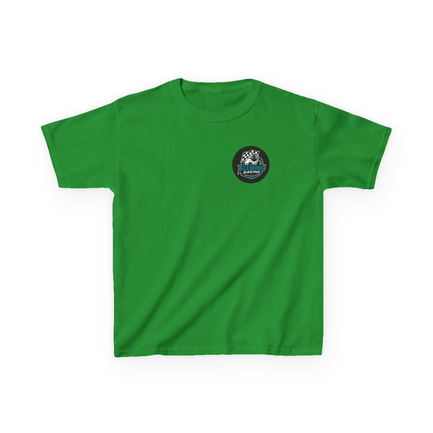 Fleming Racing Logo Kids Tee | Race Car Checkered Flag