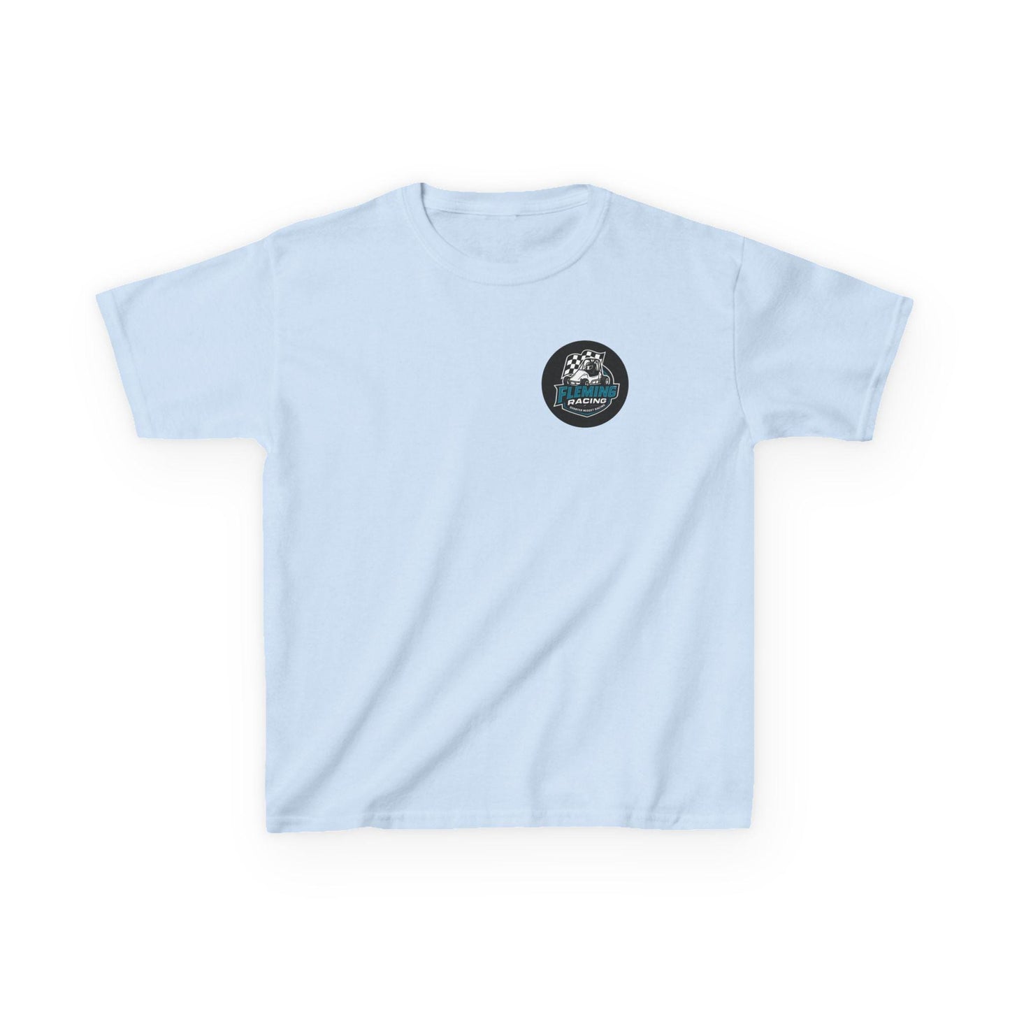 Fleming Racing Logo Kids Tee | Race Car Checkered Flag