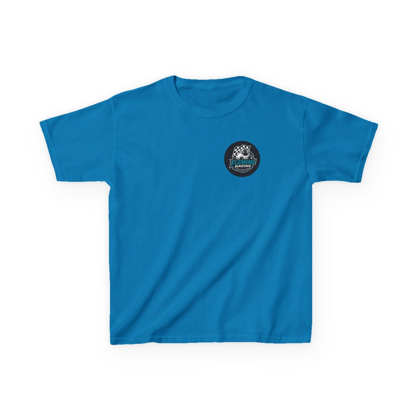 Fleming Racing Logo Kids Tee | Race Car Checkered Flag