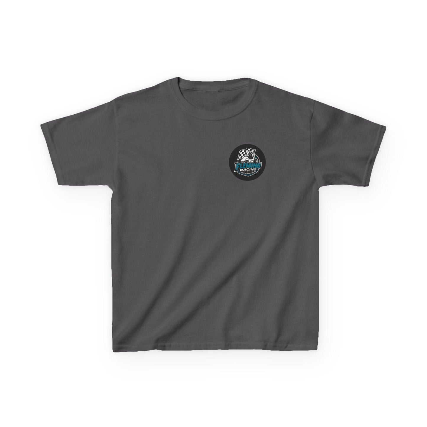 Fleming Racing Logo Kids Tee | Race Car Checkered Flag