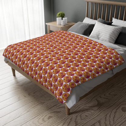 Celestial Pumpkin Pattern Blanket  Cozy Halloween Velveteen Throw