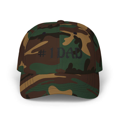 1 Dad Embroidered Dad Cap | White Baseball Hat