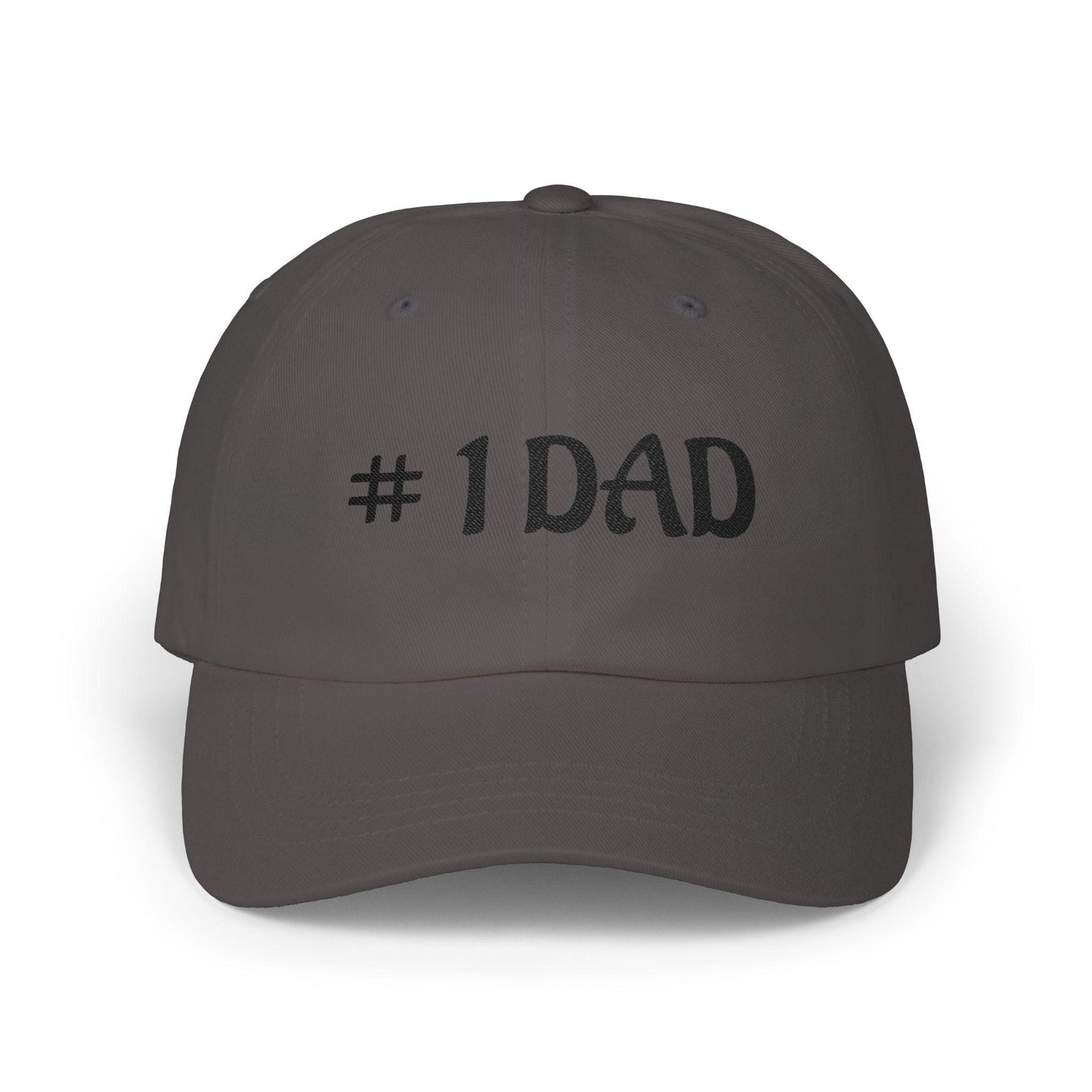 1 Dad Embroidered Dad Cap | White Baseball Hat