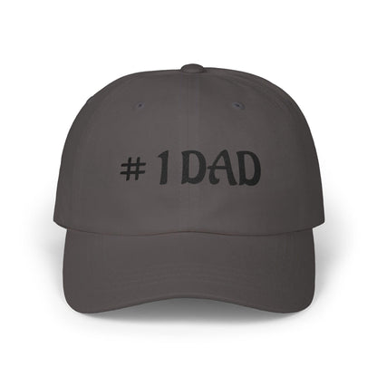 1 Dad Embroidered Dad Cap | White Baseball Hat