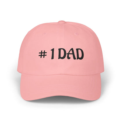 1 Dad Embroidered Dad Cap | White Baseball Hat