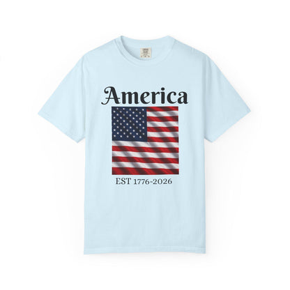 America Flag EST 1776-2026 T-Shirt | 250 Years Eagle Back Graphic