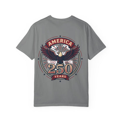 Vintage Eagle America T-Shirt, USA Flag 250th Anniversary Graphic Tee