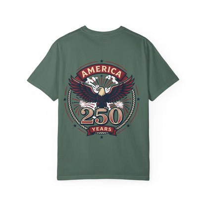 Vintage Eagle America T-Shirt, USA Flag 250th Anniversary Graphic Tee