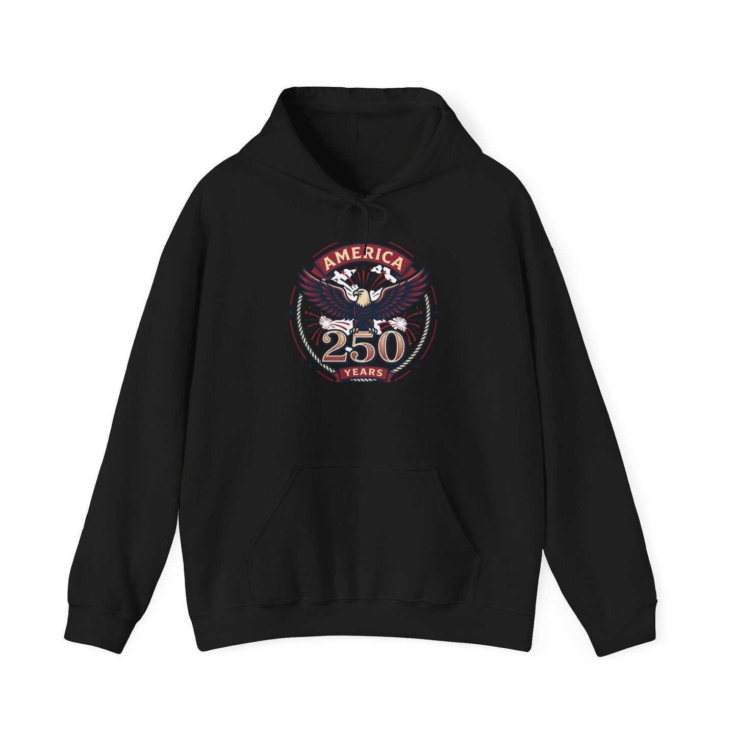 America 250 Years Eagle Graphic Hoodie | Fireworks Backprint