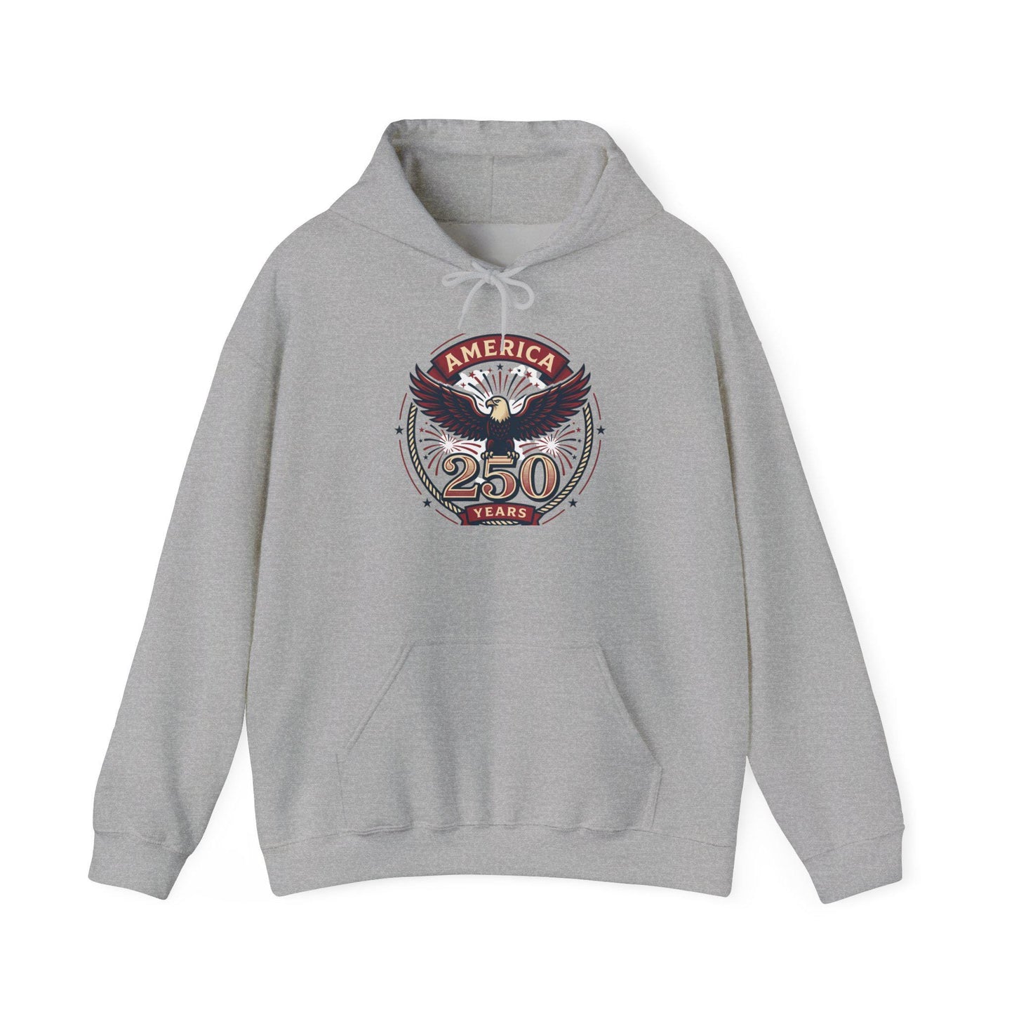 America 250 Years Eagle Graphic Hoodie | Fireworks Backprint